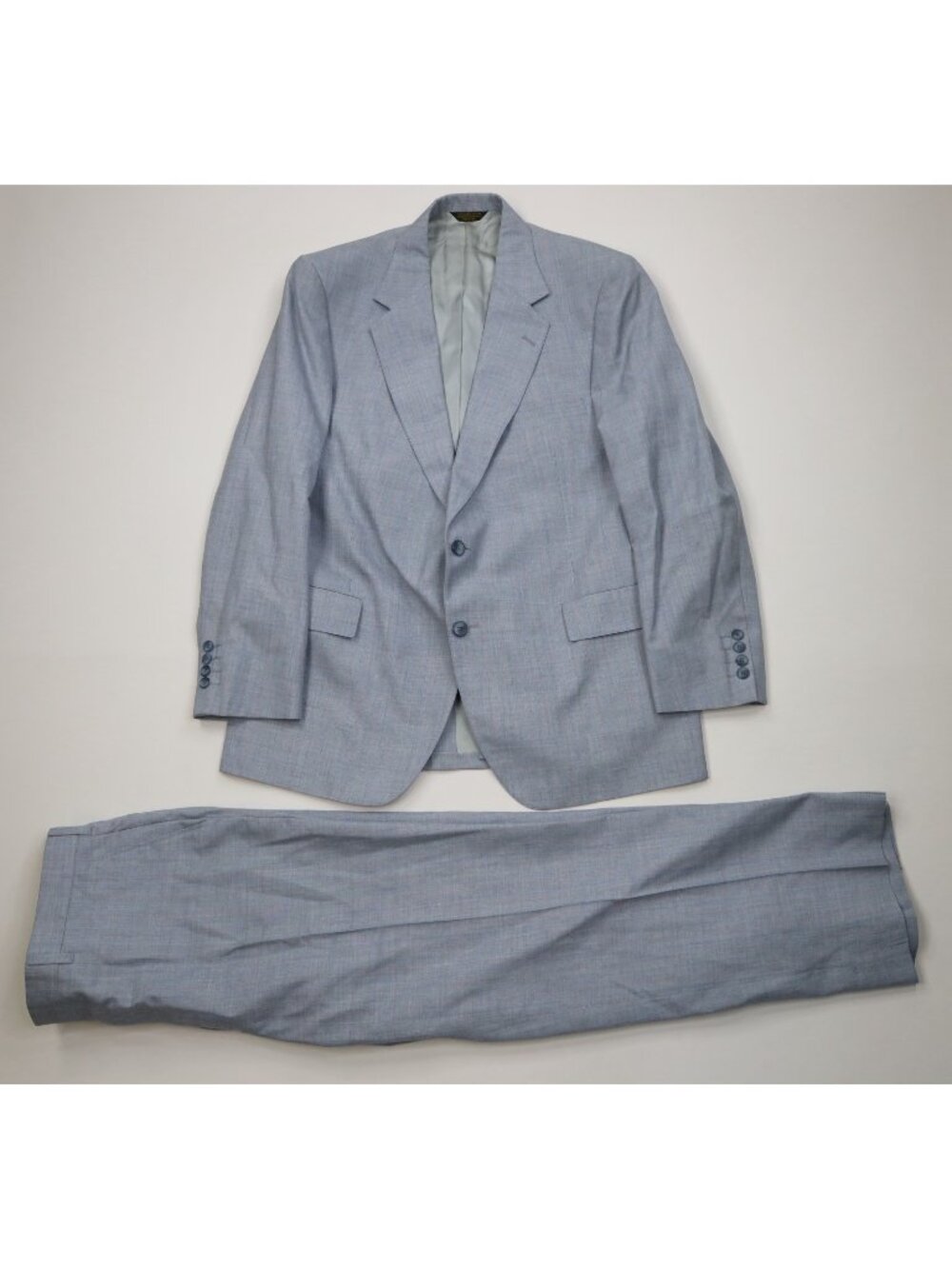 Vtg 70s Streetwear Mens 46R 2 Piece Wool Suit Wedding Plaid Wide Leg 38x30 USA